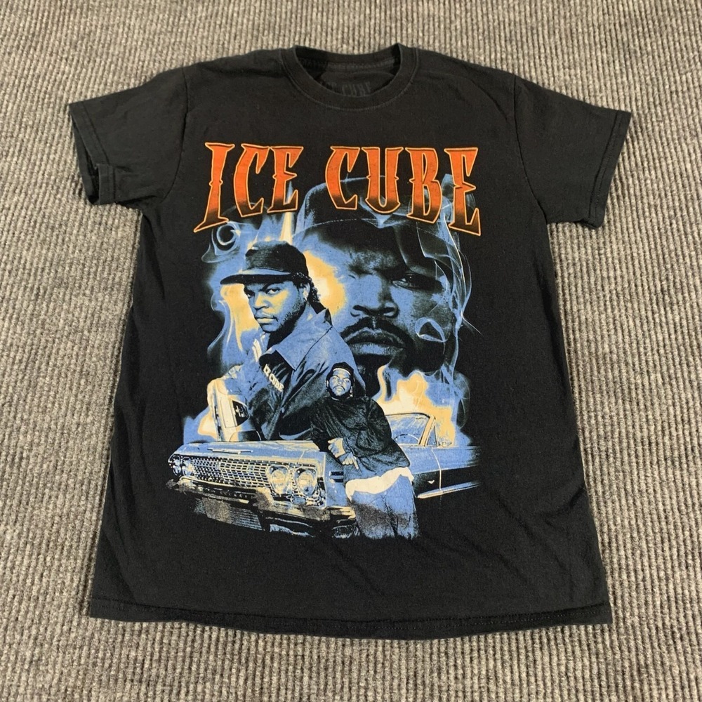 Ice Cube T Shirt Mens Small Black Short Sleeve Modern Hip Hop Rap Tee Cotton